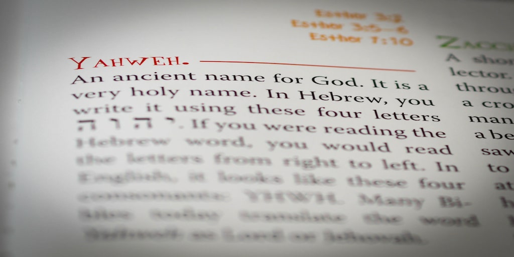 Norman, OK Jan. 23, 2018 The word: Yahweh defined in a religious dictionary. Selective focus on the word: Yahweh.